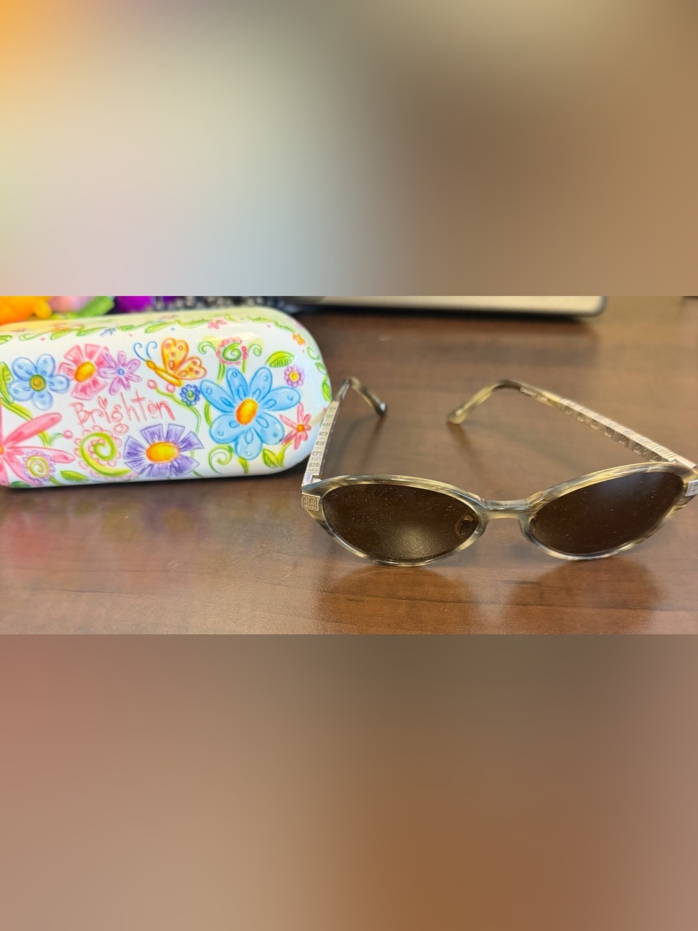 Brighton Brown Tortoise Oval Sunglasses